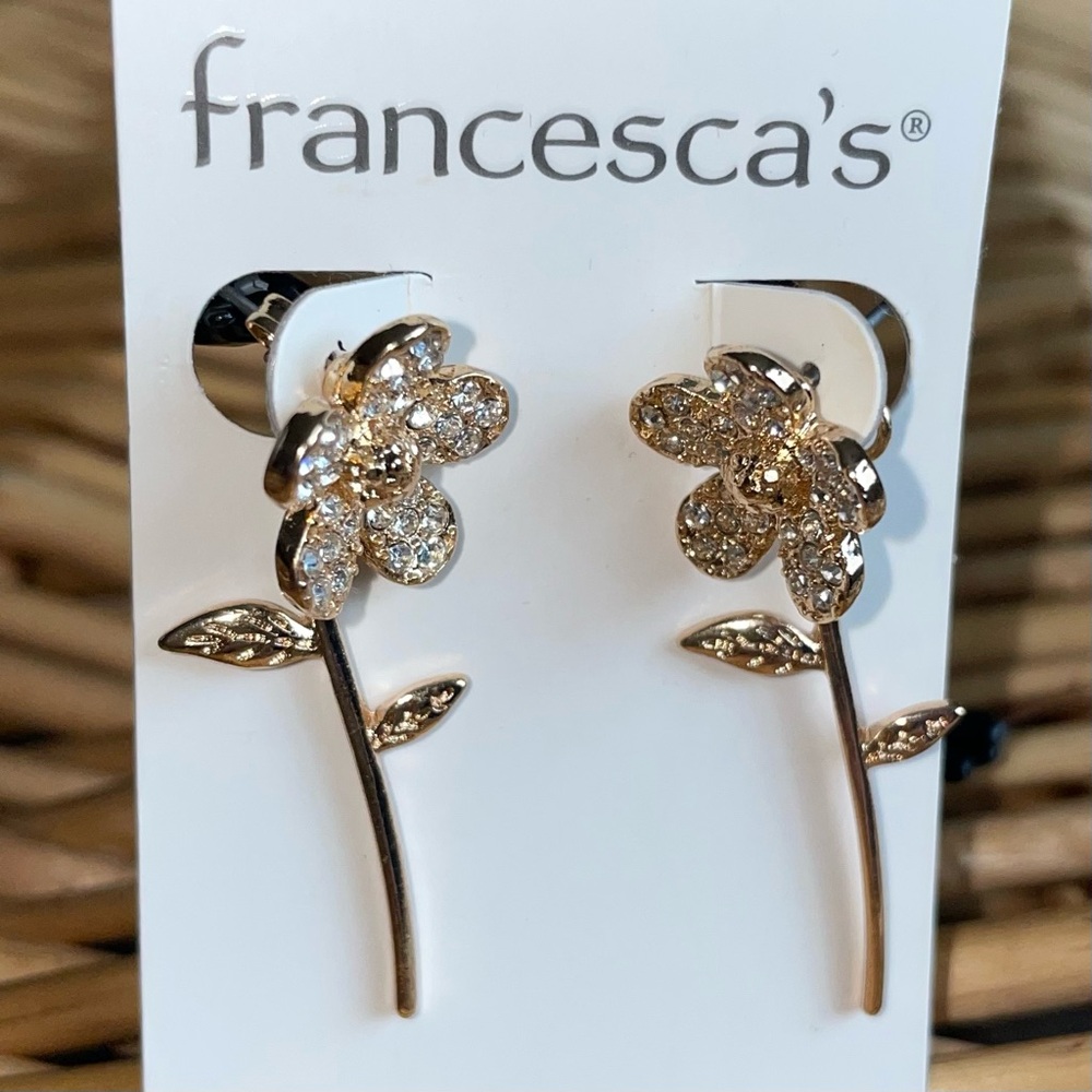 Francesca's Collections  Floral Drop Earrings - Jacket Style